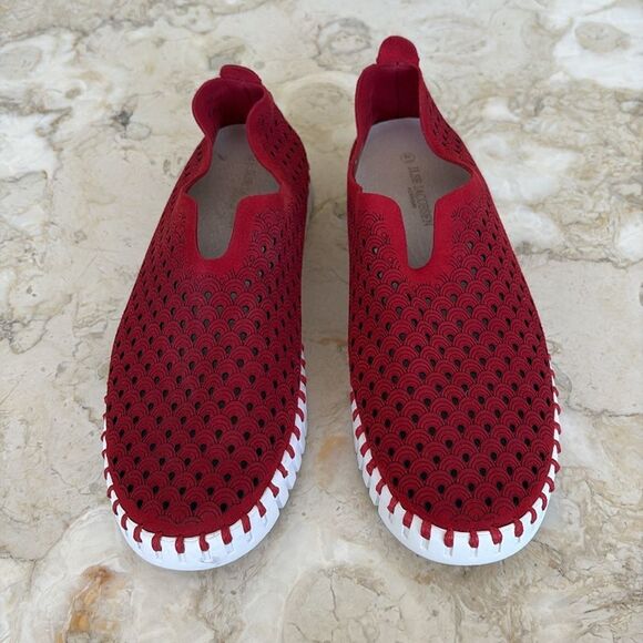 ILSE JACOBSEN - TULIP Slip on Flats Deep Red - Picture 4 of 14